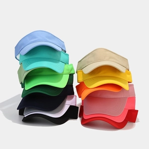 Variety of colorful minimalist sun visor hats for outdoor sports and sun protection