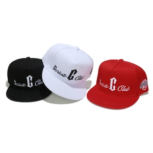 Embroidered Letter C Snapback Hat for Men and Women in Black White and Red Colors