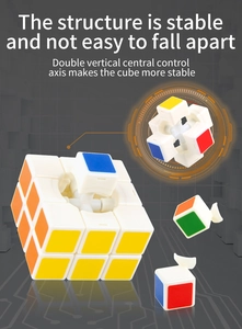 Detail showing the internal anti-pop structure and double vertical central axis of the 3x3 cube
