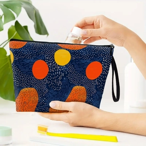 Trousse à maquillage géométrique abstraite avec dragonne pour voyage et sport