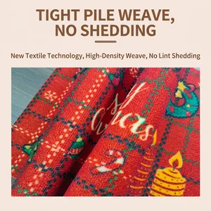 Paillasson de Noël rouge festif avec tissage épais antidérapant et motifs variés