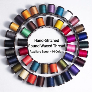 Round Waxed Thread Polyester High Strength Leather Sewing Hand Stitching DIY Craft Supplies Multi Color Spool