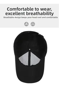 Détail de la doublure intérieure en maille respirante de cette casquette de baseball noire