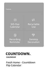 Features of the 365-day countdown calendar desk decor with reusable flip function