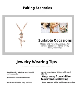 Detailed rose gold pendant necklace with leaf design and micro-set cubic zirconia stones