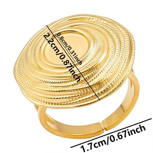 Detailed view of adjustable 304 stainless steel ring showing exact product dimensions