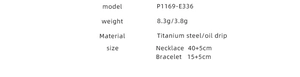 Detailed specification sheet for floral necklace and bracelet with dimensions and weight