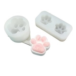 3D cat paw silicone mold set for chocolate mousse and handmade soap crafting