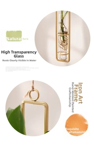 Close-up of golden iron frame welding and high-transparency glass test tube details