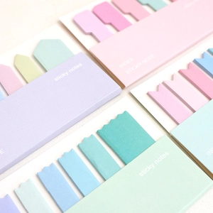 Colorful gradient macaron index sticky notes set with arrow and wave shapes for marking