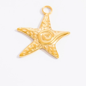 Luxuriöser Seestern-Anhänger aus 18k vergoldetem Edelstahl für DIY-Schmuck