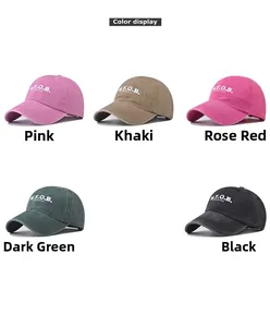 Detailed collection of five vintage washed cotton baseball caps with MYOB embroidery