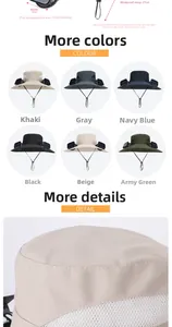 Solar powered dual fan hat detail showing adjustable cord and breathable mesh fabric
