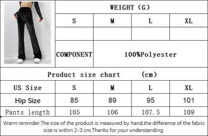 Größentabelle für Samt-Schlaghosen mit hoher Taille inklusive US S-XL Hüft- und Längenmaßen