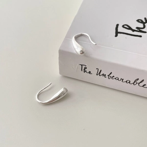 Pair of minimalist S925 sterling silver water drop earrings in a modern sleek design