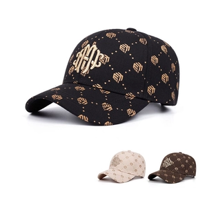 Women Cotton Baseball Cap 3D Embroidery Monogram Print Adjustable Breathable Sun Protection Outdoor Sports Hat