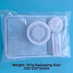 Set di stampi in silicone per smerigliatrice in resina e vassoio portaoggetti