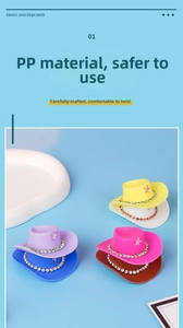 Close-up of colorful mini doll cowboy hats with silver stars and rhinestone details