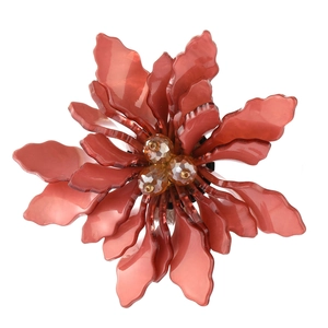 Elegant acrylic flower brooch with tassel detail on a clean white background