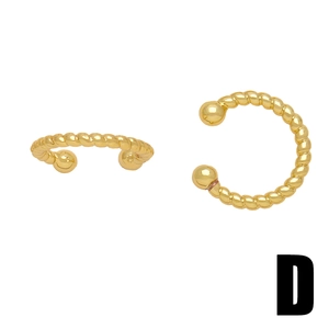 Minimalistische gedrehte goldene Ohrmanschetten mit Kugelenden für Ohren ohne Löcher