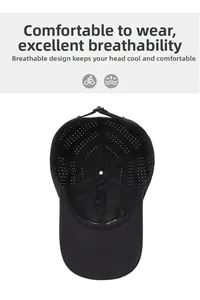 Dettaglio dei fori di ventilazione laser e fodera in mesh traspirante di un cappello sportivo