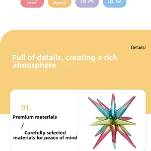 Detailed view of 22-inch colorful gradient star aluminum foil balloon for party decor