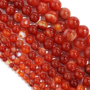 Gepolijste natuurlijke rode gestreepte agaat kralen in diverse maten voor sieraden