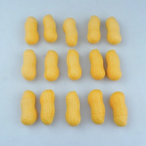 Realistic peanut shaped novelty stationery toys with detailed shell texture in a 15-piece set
