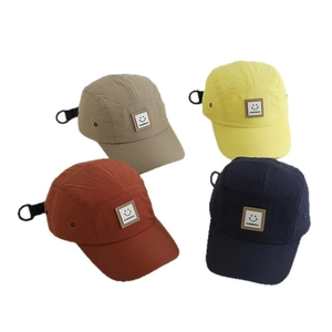 Quick-dry outdoor camper hats for kids featuring kindness smiley face patch and metal eyelets
