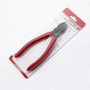 Professional RU-22 red handle diagonal cutting pliers in retail blister packaging