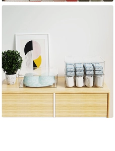 Stackable transparent organizer bins with dividers for socks and bras in closet