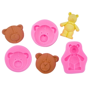 DIY Cute Teddy Bear Silicone Mold Set for Handmade Soap Chocolate and Clay Crafts