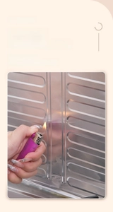 Aluminum foil splash guard with 660°C high melting point showing heat resistance test
