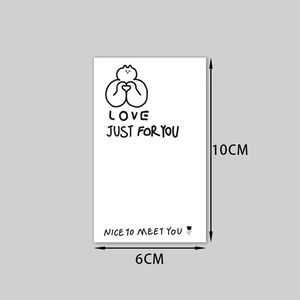 Minimalist white LOVE JUST FOR YOU rectangular seal stickers with bear design 10x6cm