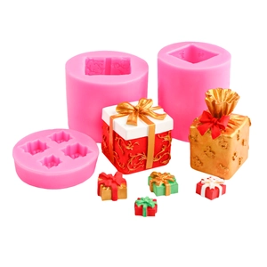 Ensemble de moules en silicone 3D boîte cadeau avec motifs floraux gravés