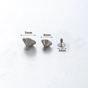 F136 titanium threaded cone circular barbell piercing accessories in 3mm 4mm 5mm sizes