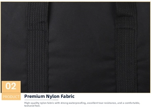 Detail of waterproof tear-resistant black nylon fabric with dense woven texture