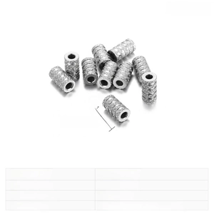 Détails de perles en acier inoxydable 11x6mm avec texture moletée antidérapante