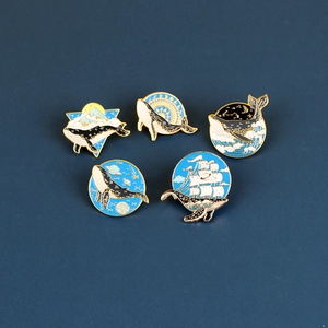 Whale Astronaut Enamel Pins Alloy Brooches Ocean Space Badges Lapel Pins Cartoon Jewelry For Backpacks Bags Clothing