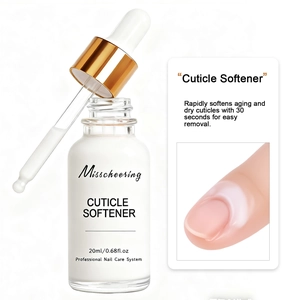 Detail view of 20ml nail cuticle oil softener with dropper for professional nail care repair