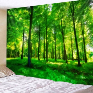 Wall Tapestry Forest Landscape Nature Scenery Polyester Fabric Hanging Blanket For Bedroom Living Room Dorm Decor