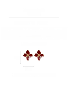 Detailed view of vintage flower earrings showing 2.4cm x 2.5cm dimensions and silver needles
