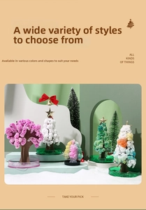 Macro view of colorful magic paper Christmas tree kit showing detailed crystal growth effect