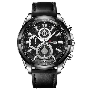 VA VA VOOM Men Quartz Watch Sport Racing Chronograph Luminous Waterproof Wristwatch Microfiber Strap Fashion Business Casual Male Clock