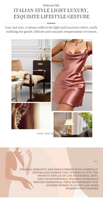 Detail of pink silk satin slip dress showing draped neckline and luxury glossy fabric