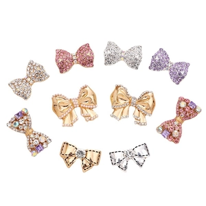 DIY bow charms with pearls and rhinestones for shoes and phone case decoration