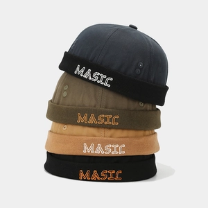 Japanese style hip-hop Docker hats in four colors with MASIC letter embroidery
