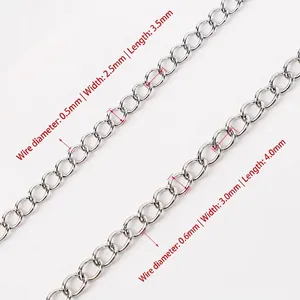 Polished stainless steel DIY extender chains in two sizes for necklaces and bracelets