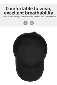 Detail view of the breathable cotton lining of this vintage black military cadet cap