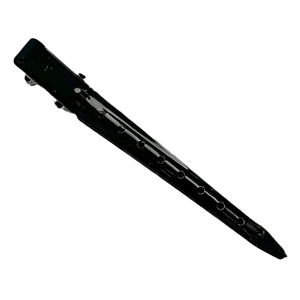 Professional black salon hair clips with perforated design for styling and sectioning